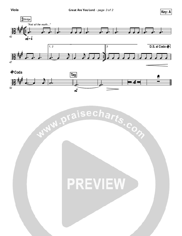 Great Are You Lord Viola (All Sons & Daughters)