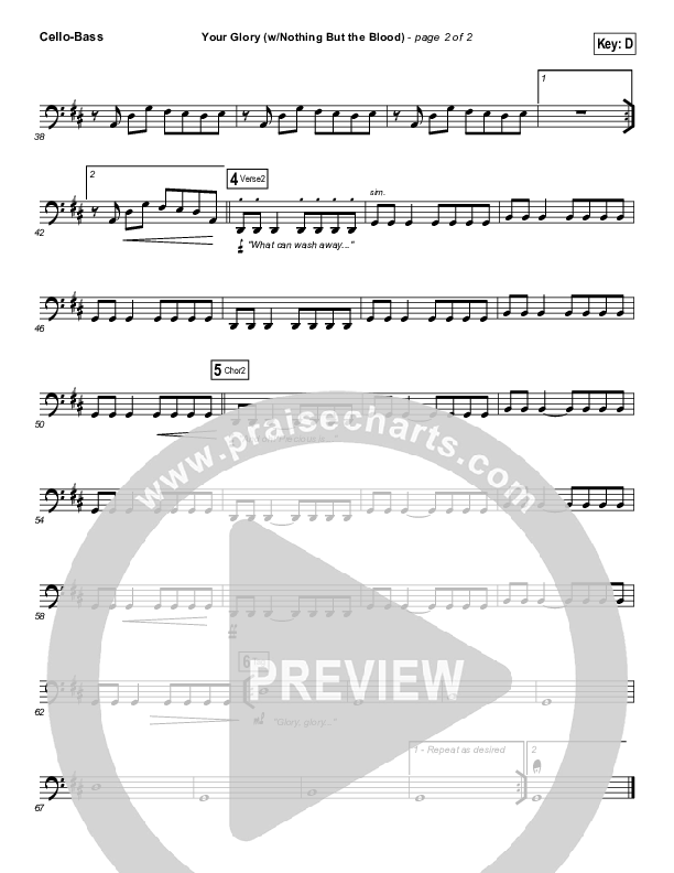 Your Glory (with Nothing But The Blood) Cello/Bass (All Sons & Daughters)