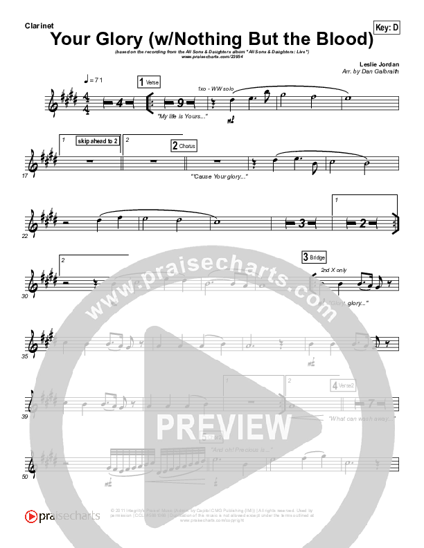 Your Glory (with Nothing But The Blood) Wind Pack (All Sons & Daughters)