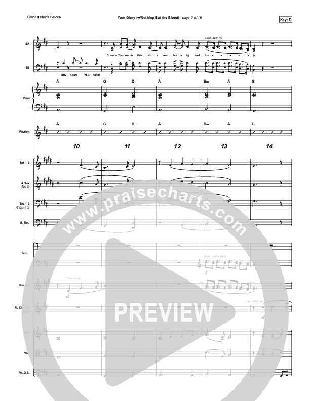 Your Glory (with Nothing But The Blood) Conductor's Score (All Sons & Daughters)
