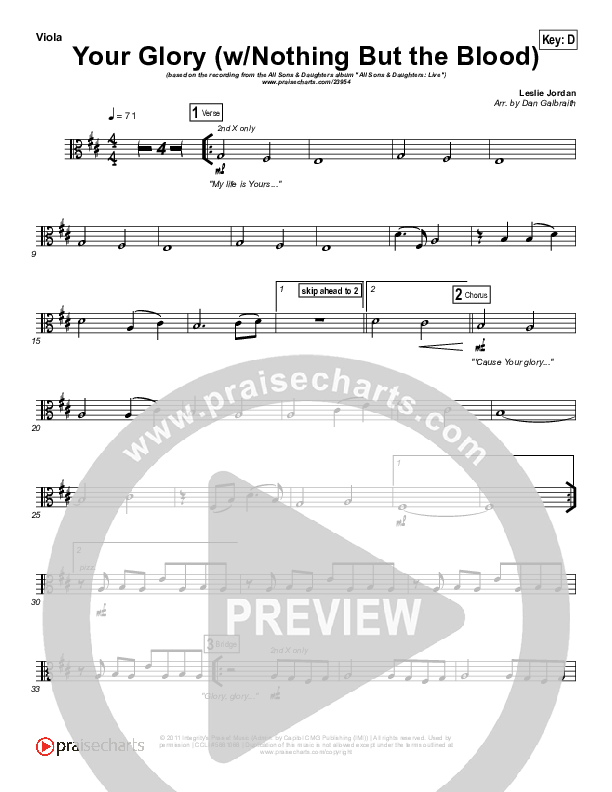 Your Glory (with Nothing But The Blood) Viola (All Sons & Daughters)