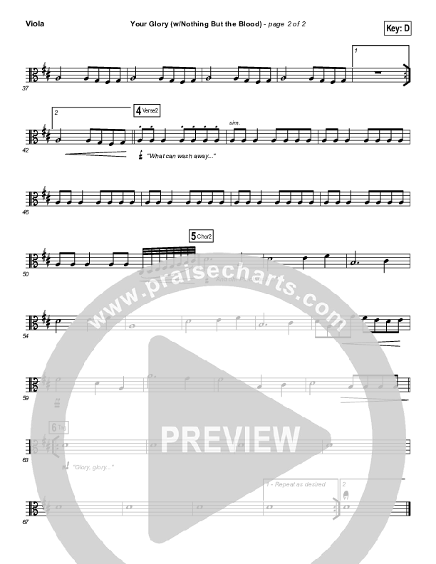 Your Glory (with Nothing But The Blood) Viola (All Sons & Daughters)