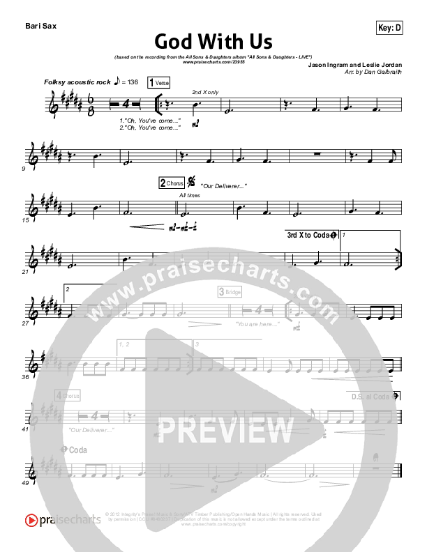 God With Us Bari Sax (All Sons & Daughters)