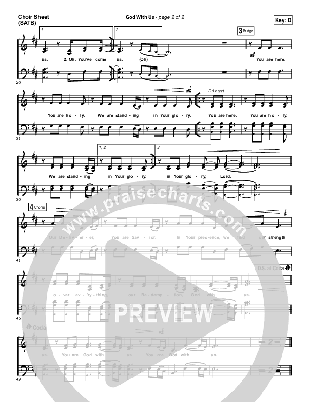 God With Us Choir Sheet (SATB) (All Sons & Daughters)