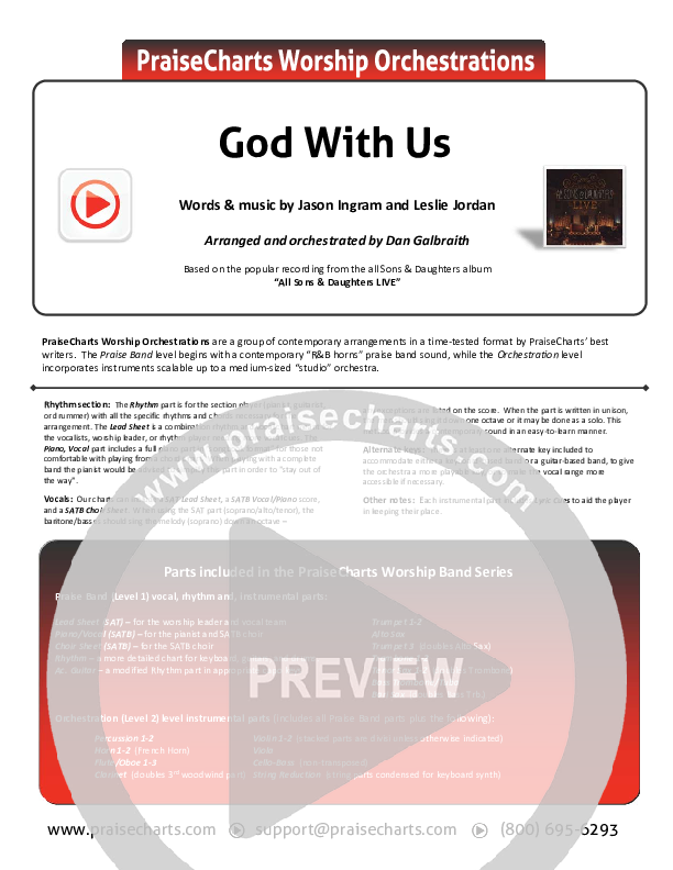God With Us Cover Sheet (All Sons & Daughters)
