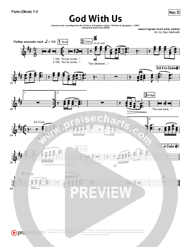 God With Us Flute/Oboe 1/2/3 (All Sons & Daughters)