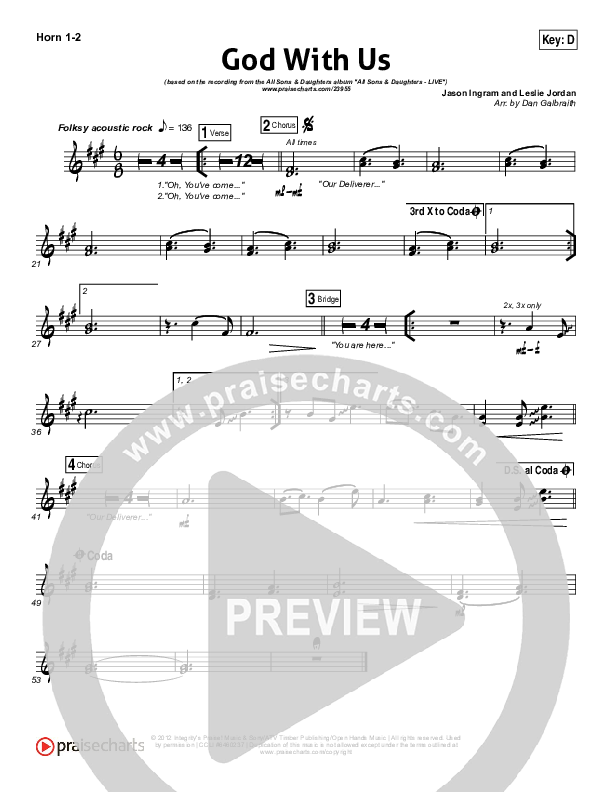 God With Us French Horn 1/2 (All Sons & Daughters)