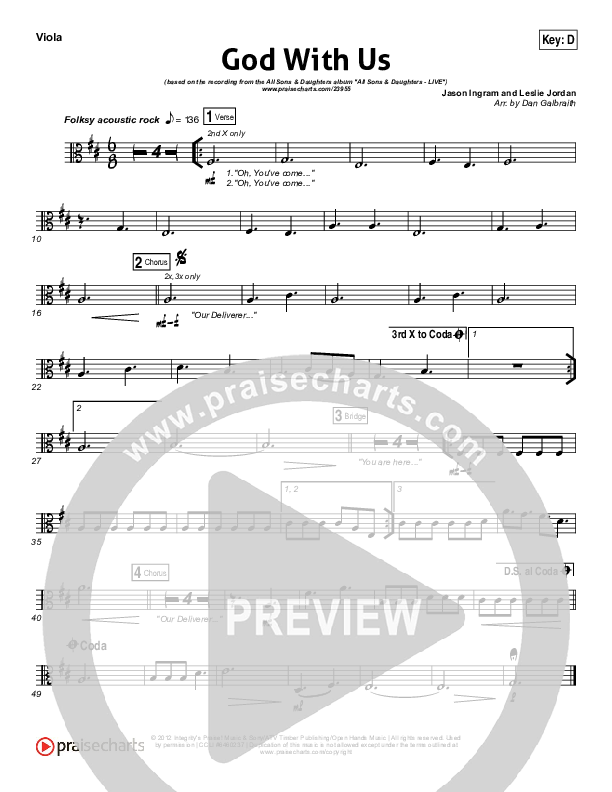 God With Us Viola (All Sons & Daughters)