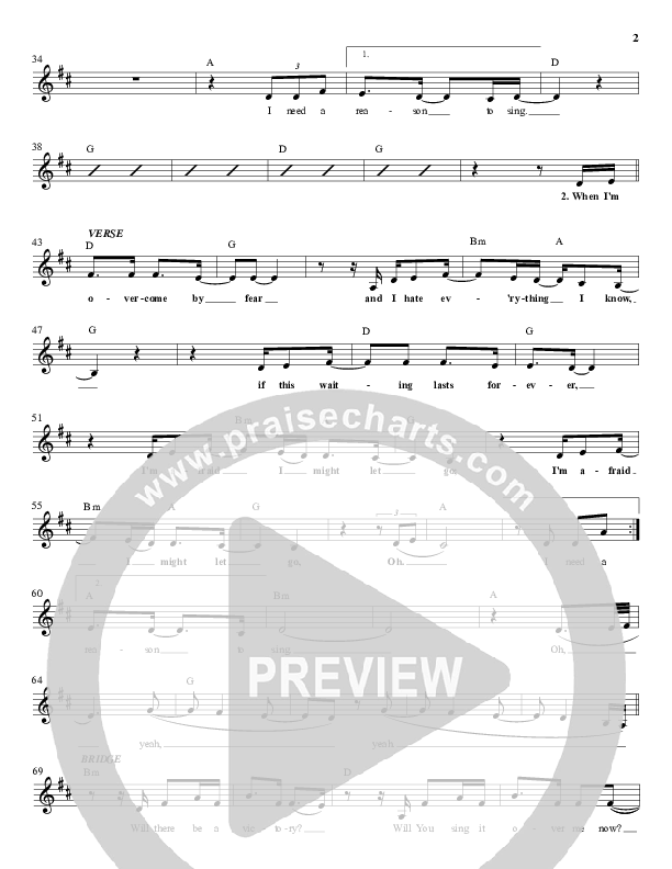 Reason To Sing Lead Sheet (All Sons & Daughters)