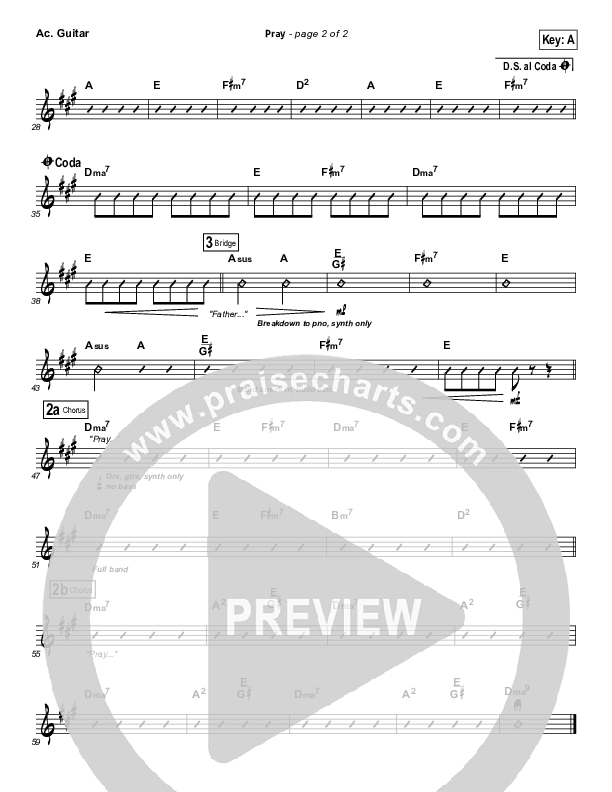 Pray Acoustic Guitar (Sanctus Real)