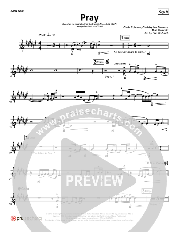 Pray Alto Sax (Sanctus Real)