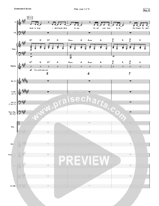 Pray Conductor's Score (Sanctus Real)