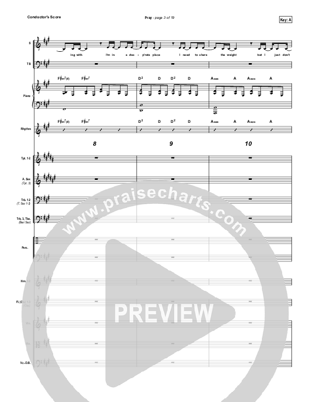 Pray Conductor's Score (Sanctus Real)