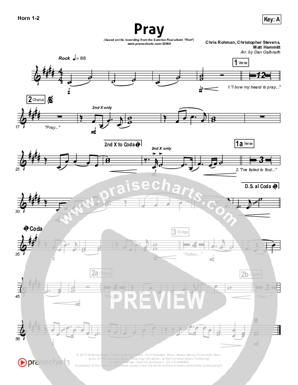 Pray Brass Pack (Sanctus Real)