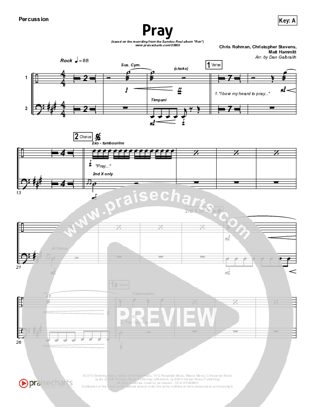 Pray Percussion (Sanctus Real)