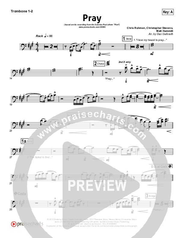 Pray Trombone 1/2 (Sanctus Real)