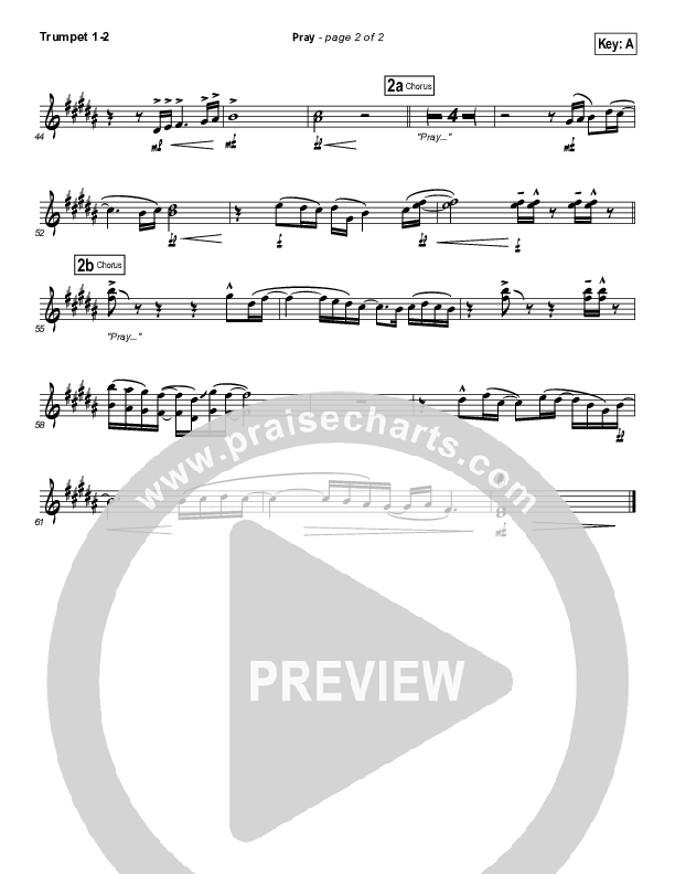 Pray Trumpet Sheet Music PDF (Sanctus Real) PraiseCharts