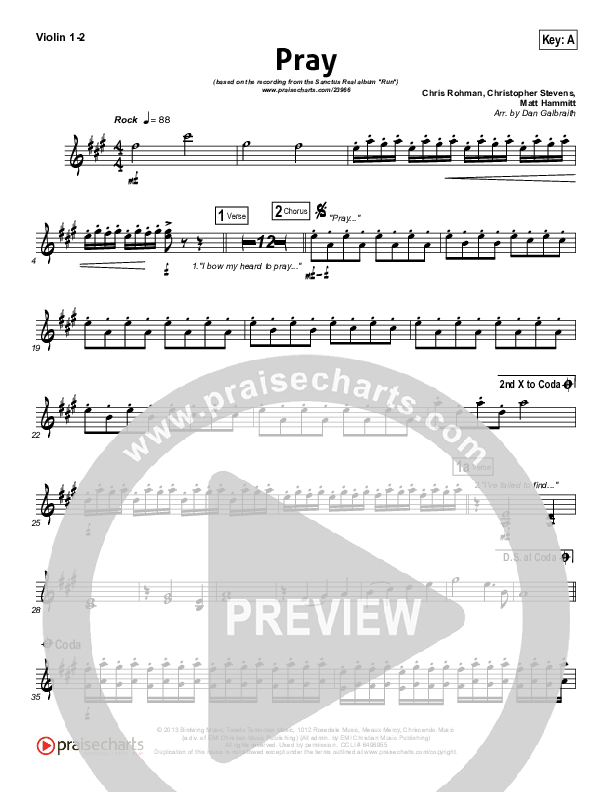 Pray Violin 1/2 (Sanctus Real)