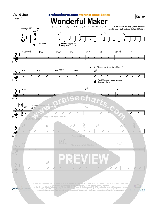 Wonderful Maker Acoustic Guitar (Chris Tomlin)