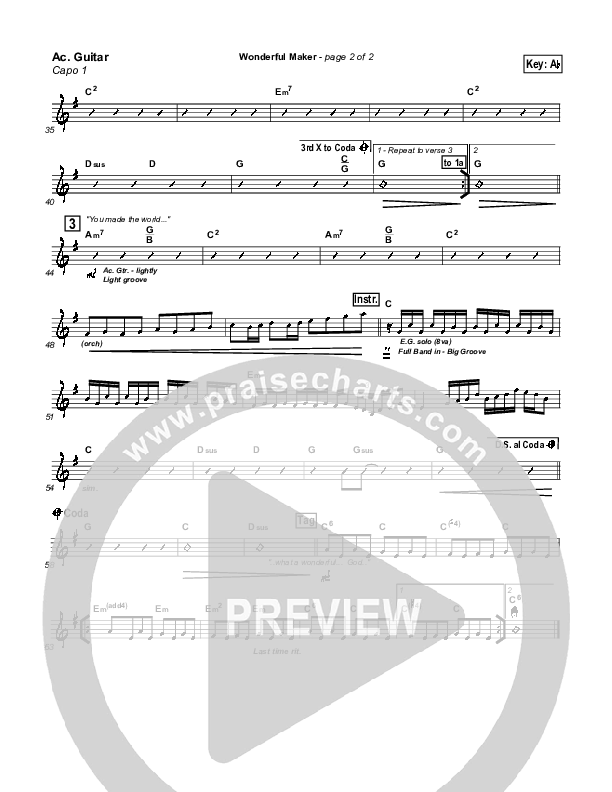 Wonderful Maker Acoustic Guitar (Chris Tomlin)