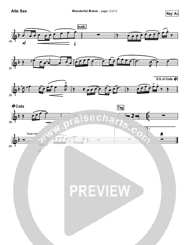 Wonderful Maker Alto Sax (Chris Tomlin)