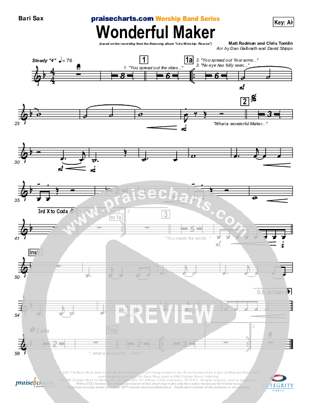 Wonderful Maker Bari Sax (Chris Tomlin)