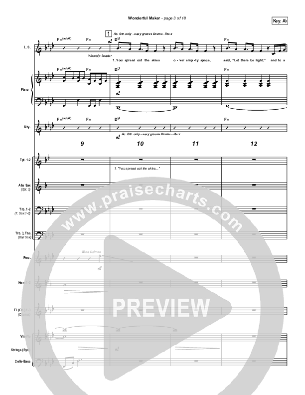 Wonderful Maker Conductor's Score (Chris Tomlin)