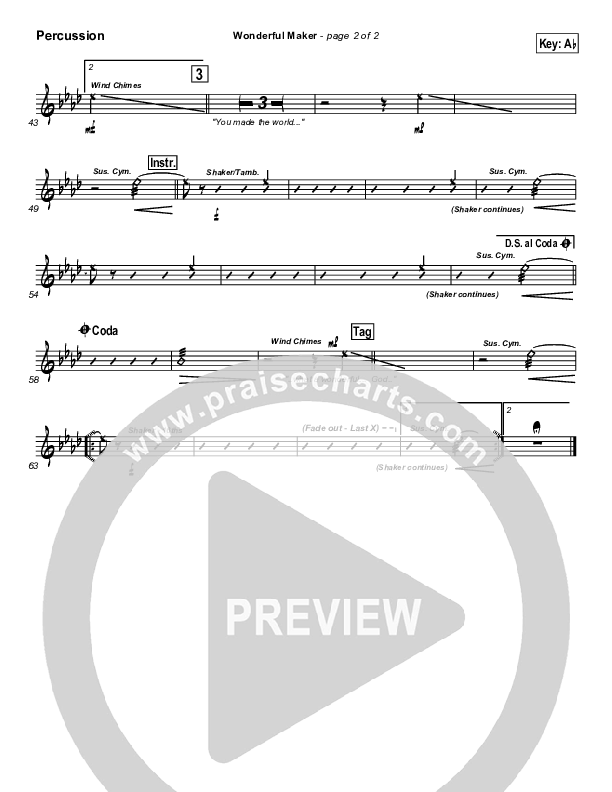 Wonderful Maker Percussion (Chris Tomlin)