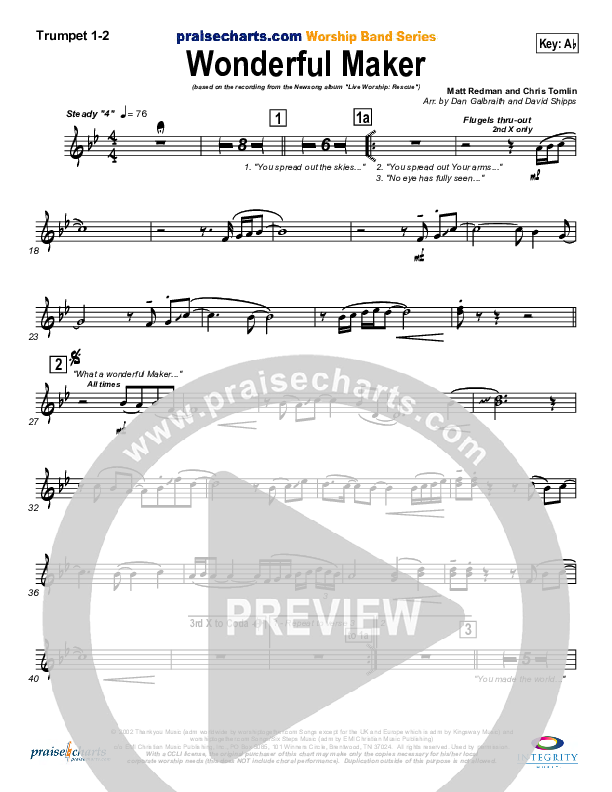 Wonderful Maker Trumpet 1,2 (Chris Tomlin)