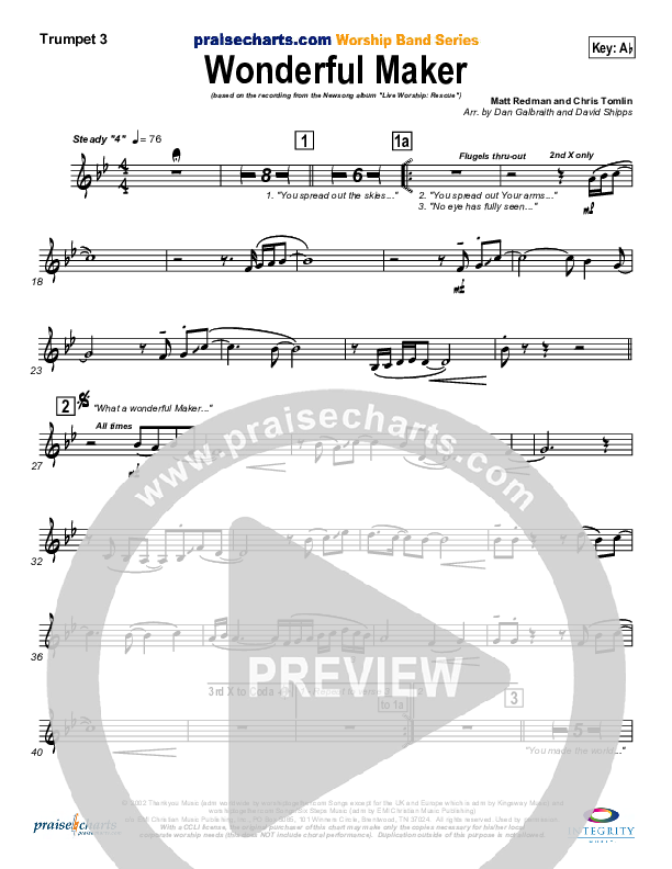 Wonderful Maker Trumpet 3 (Chris Tomlin)