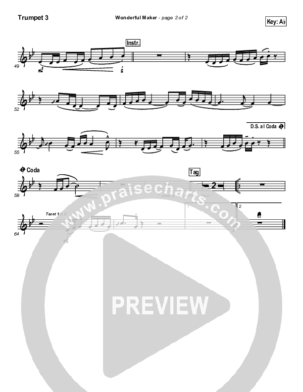 Wonderful Maker Trumpet 3 (Chris Tomlin)
