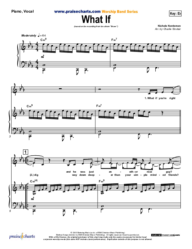 What If Piano/Vocal (Nichole Nordeman)