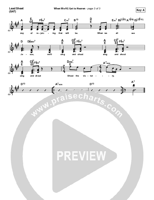 When We All Get To Heaven Lead Sheet (SAT) (Susan Quintyne)