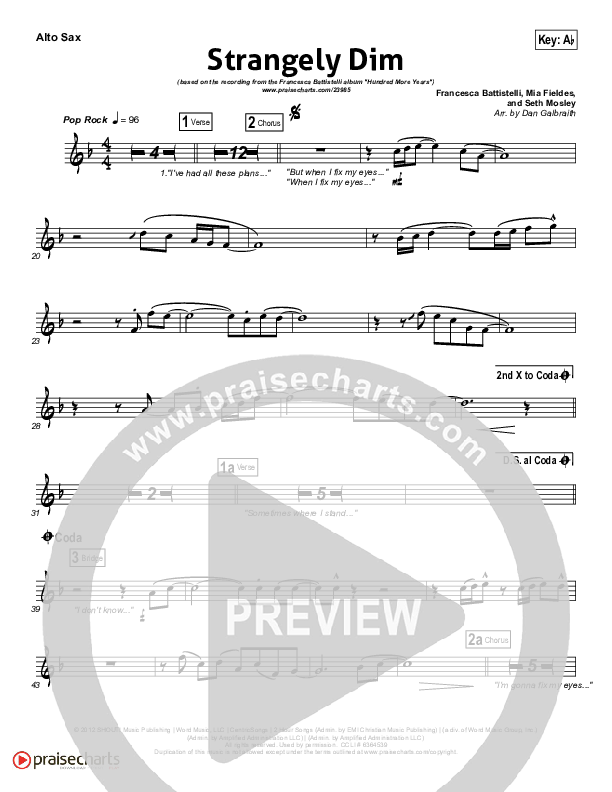 Strangely Dim Alto Sax (Francesca Battistelli)