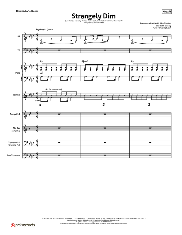 Strangely Dim Conductor's Score (Francesca Battistelli)