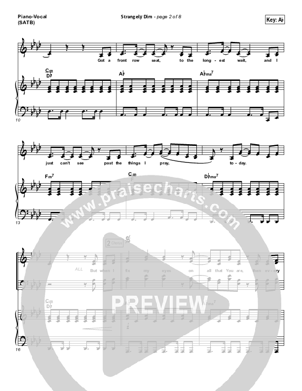 Strangely Dim Piano/Vocal & Lead (Francesca Battistelli)