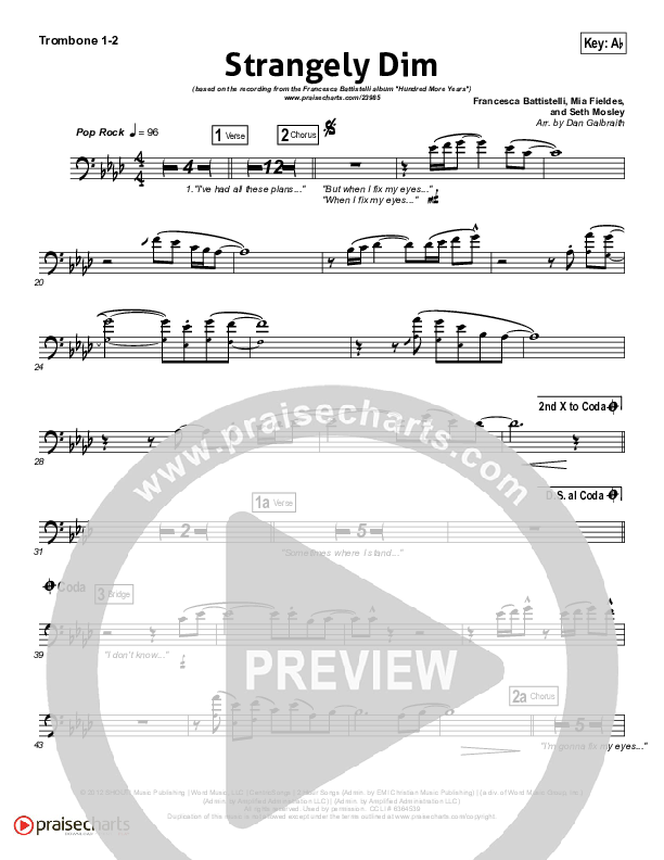 Strangely Dim Trombone 1/2 (Francesca Battistelli)