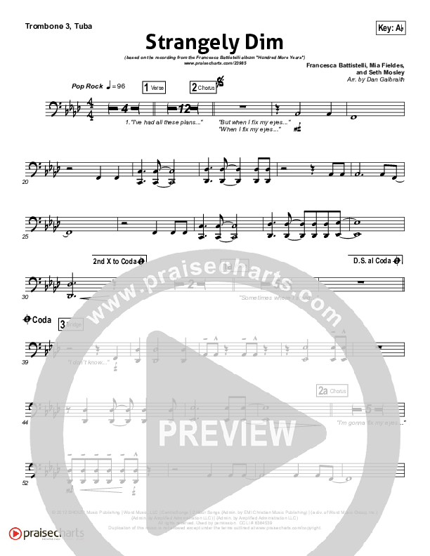 Strangely Dim Trombone 3/Tuba (Francesca Battistelli)