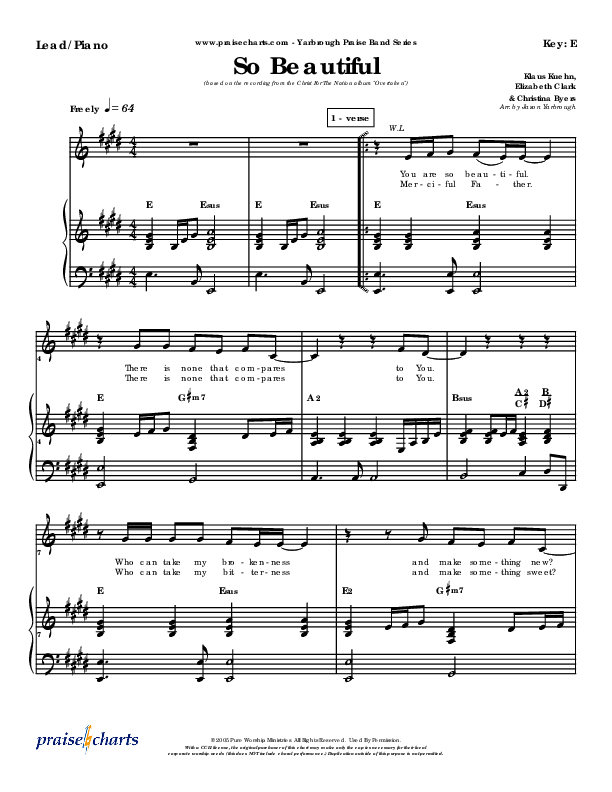 So Beautiful Lead & Piano (Klaus)