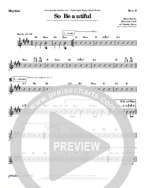 So Beautiful Rhythm Chart (Klaus)