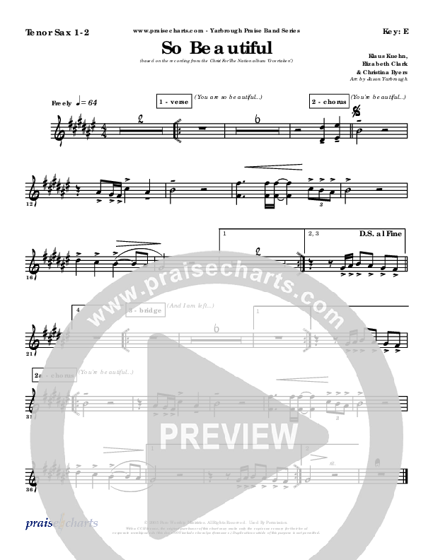 So Beautiful Tenor Sax 1/2 (Klaus)