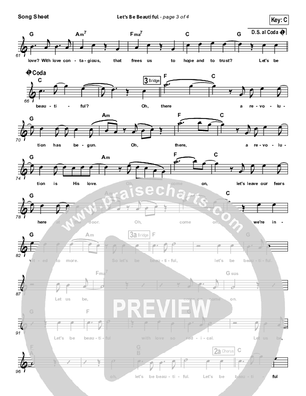 Let's Be Beautiful Lead Sheet (Tim Timmons)