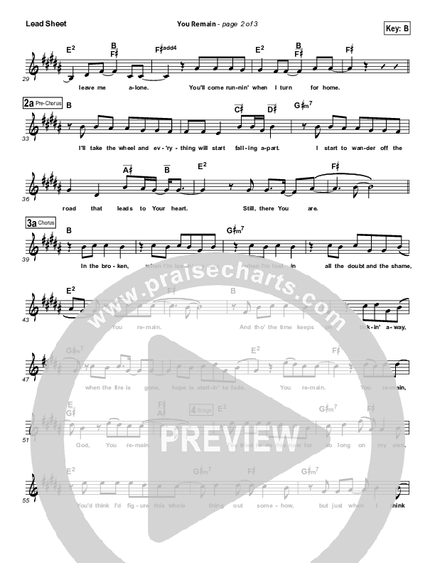 You Remain Lead Sheet (Tim Timmons)
