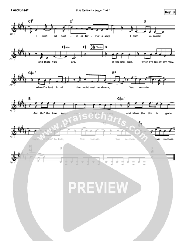 You Remain Lead Sheet (Tim Timmons)