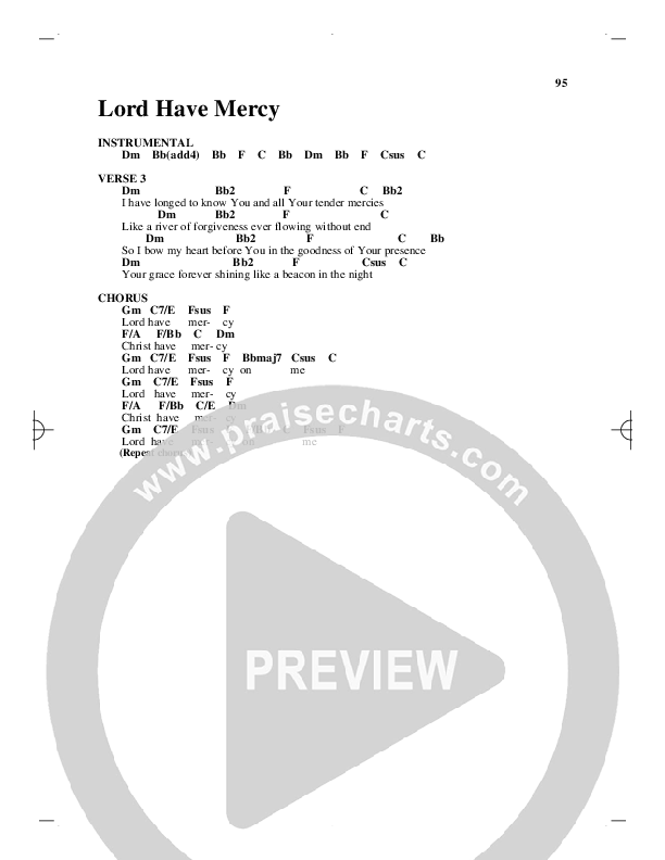 Lord Have Mercy Chords & Lyrics (Robin Mark)
