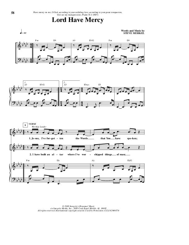 Lord Have Mercy Sheet Music PDF (Robin Mark) PraiseCharts