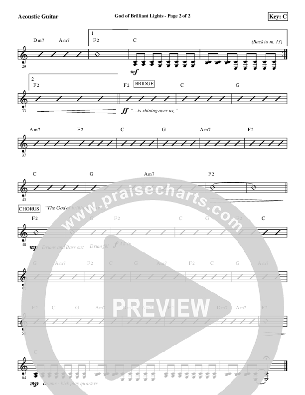 God Of Brilliant Lights Acoustic Guitar (Aaron Shust)