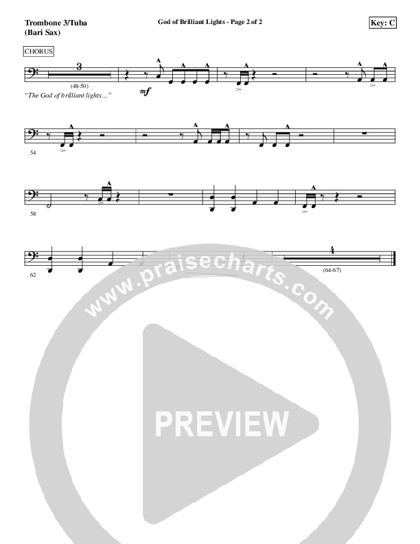 God Of Brilliant Lights Trombone 3 (Aaron Shust)