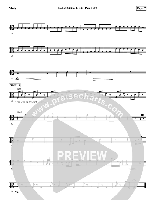 God Of Brilliant Lights Viola (Aaron Shust)