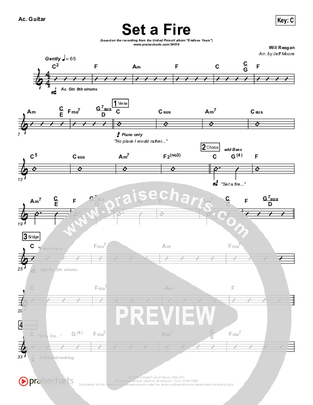 Set A Fire Acoustic Guitar (Will Reagan / United Pursuit)